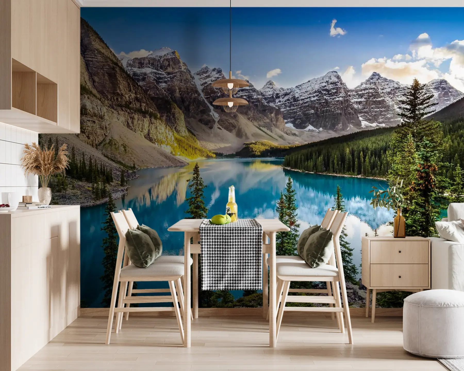 Papier peint Lac miroir au pied de la montagne u58602