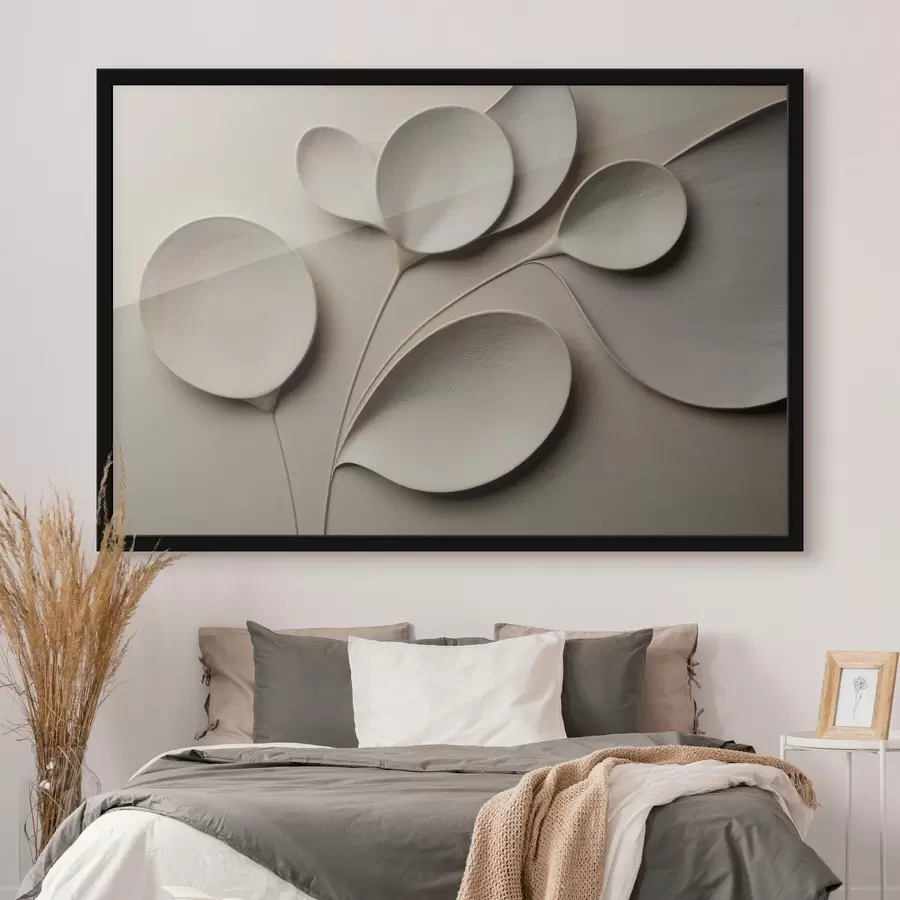 Papier peint Une composition minimaliste et spatiale, dans une palette de beiges clairs f50015