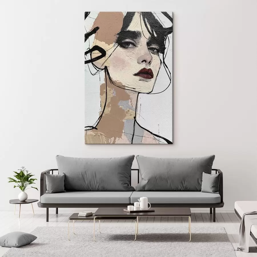 Tableau Portrait abstrait d'une femme s50569