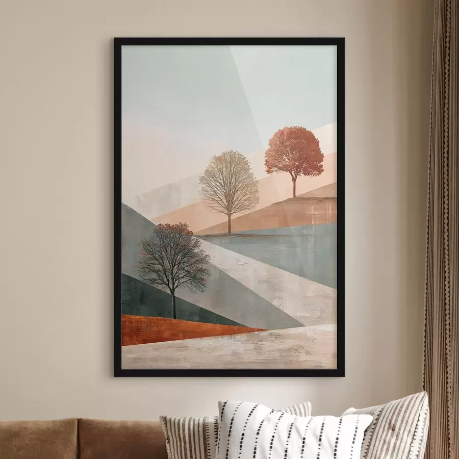 Papier peint Paysage abstrait avec des arbres f50570