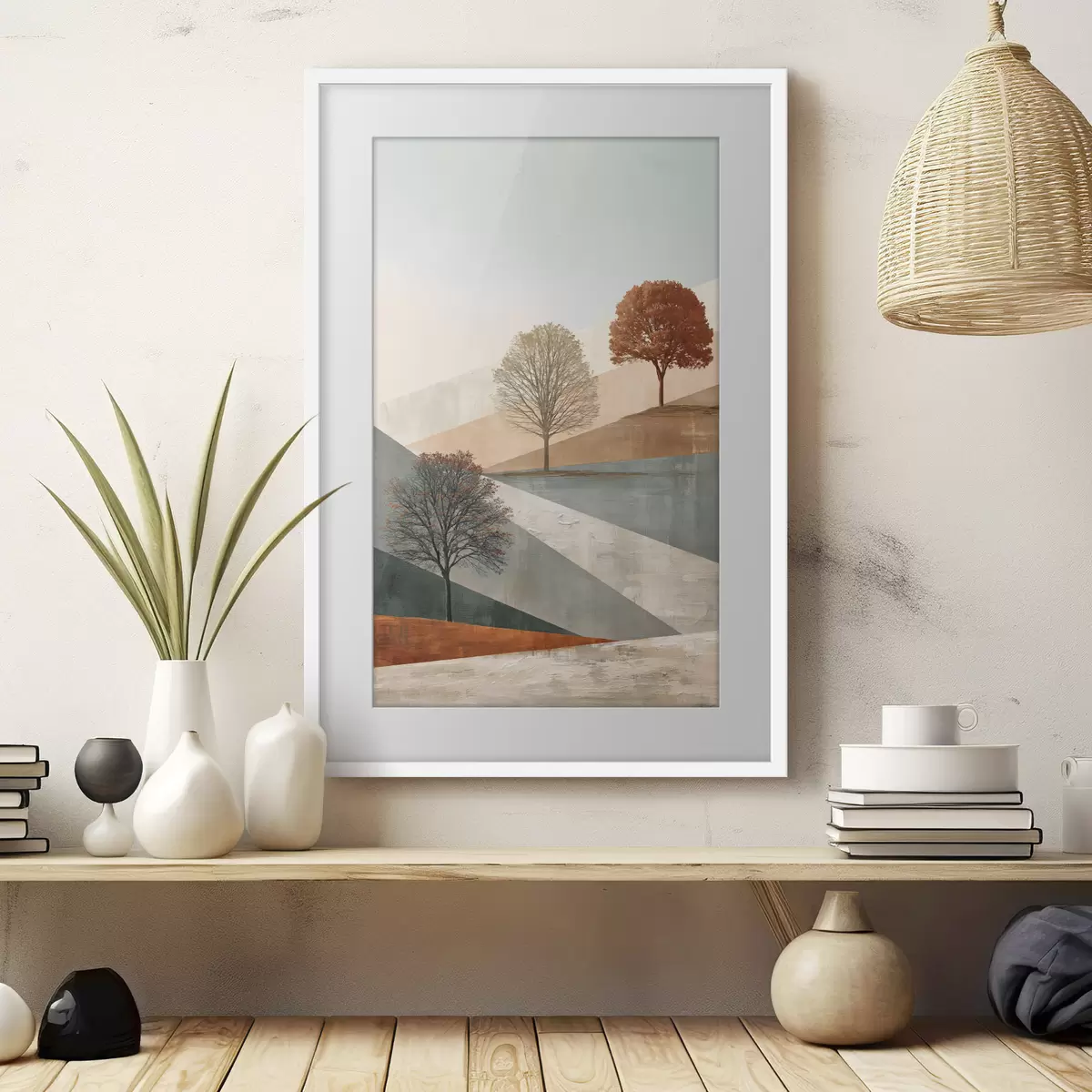 Poster Paysage abstrait avec des arbres f50570