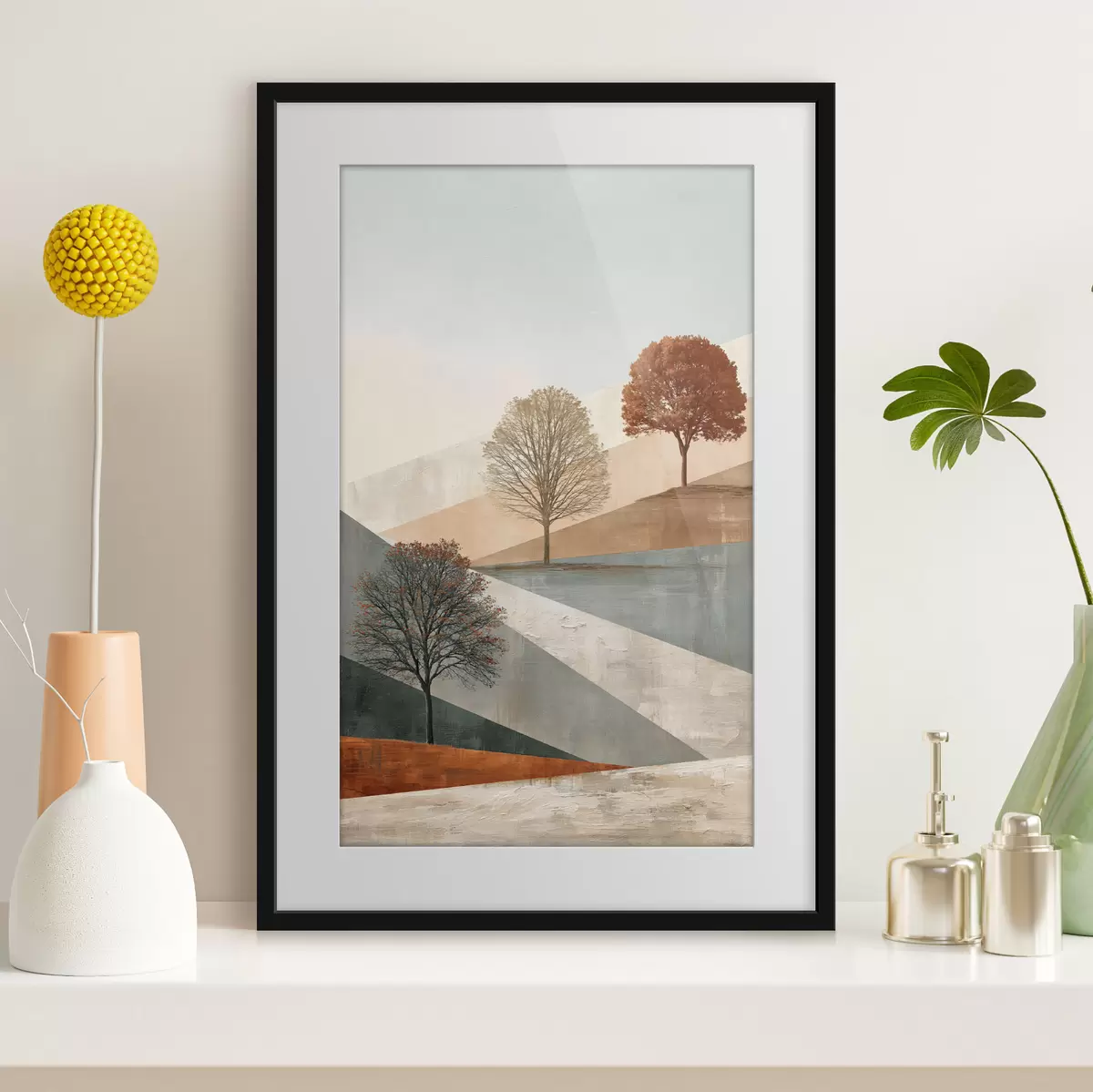Poster Paysage abstrait avec des arbres f50570