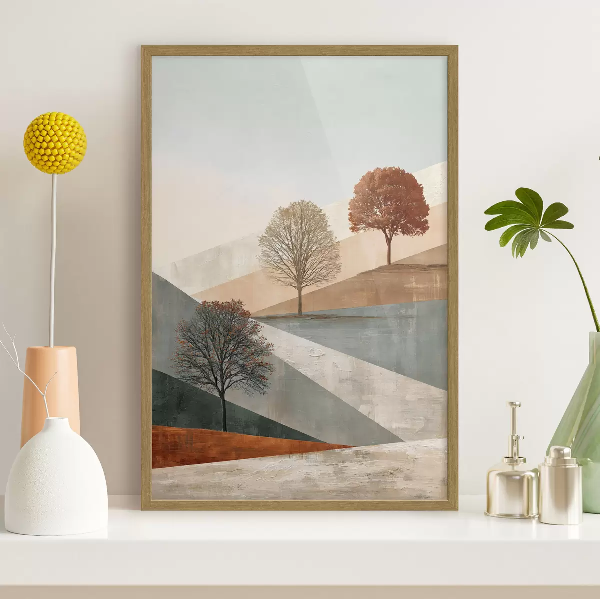 Poster Paysage abstrait avec des arbres f50570