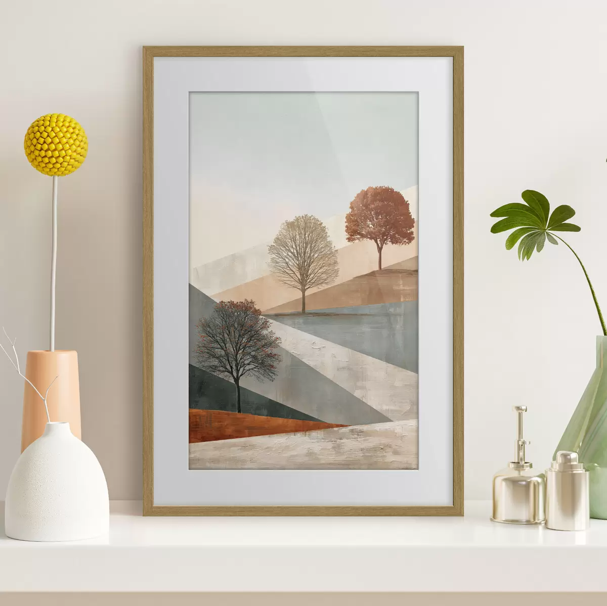 Poster Paysage abstrait avec des arbres f50570