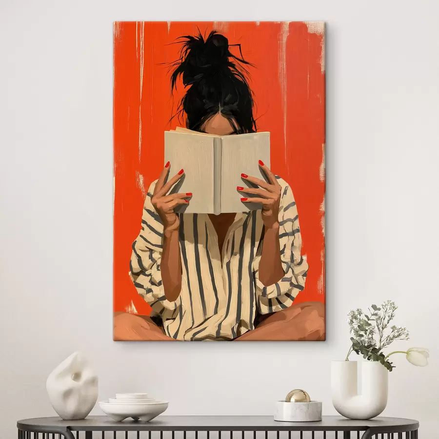 Tableau Une fille avec un livre s50682