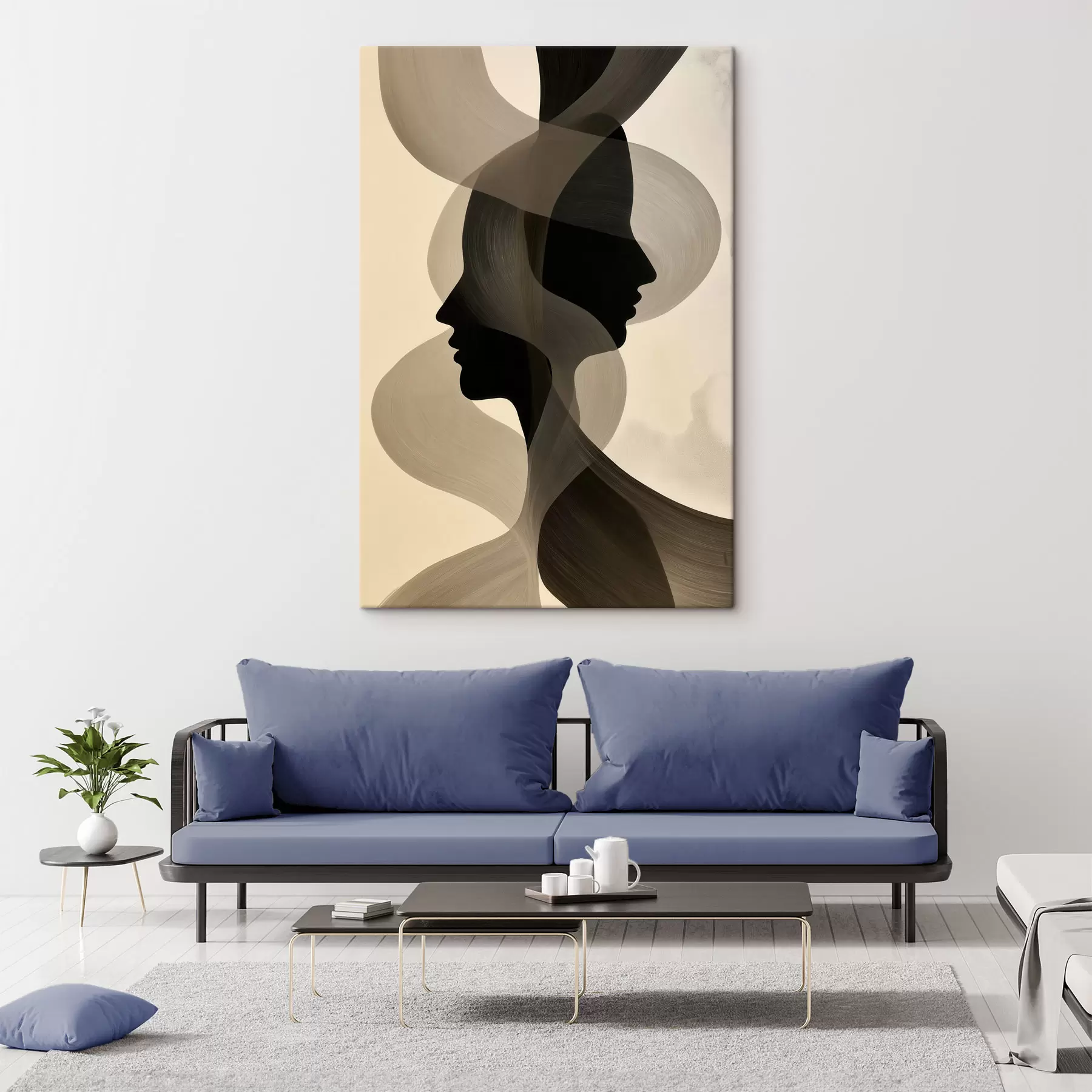 Tableau Visages aux silhouettes abstraites s50698
