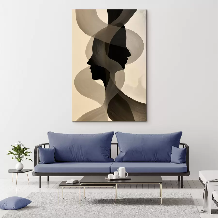 Tableau Visages aux silhouettes abstraites s50698