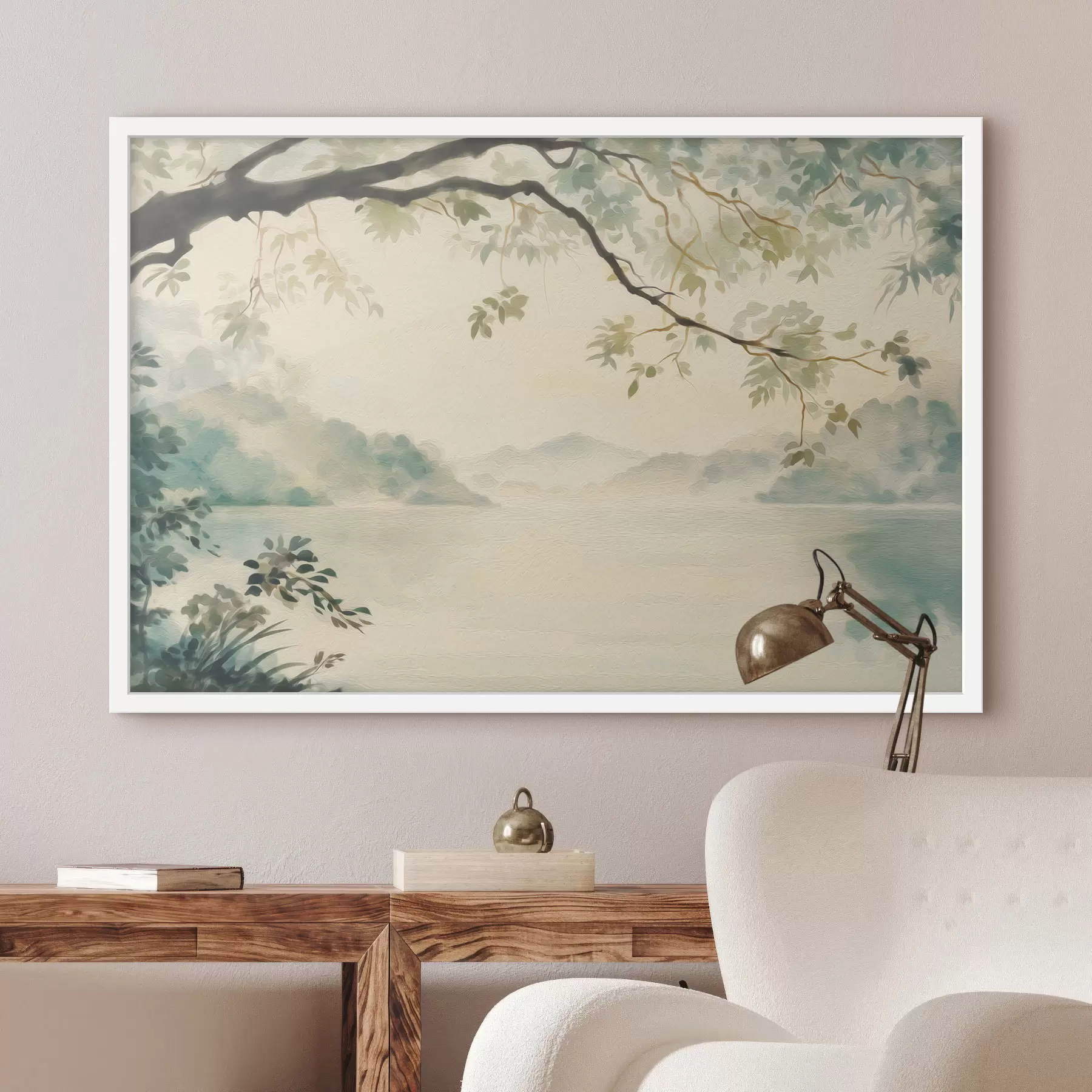 Papier peint Un lac entouré de verdure f50678
