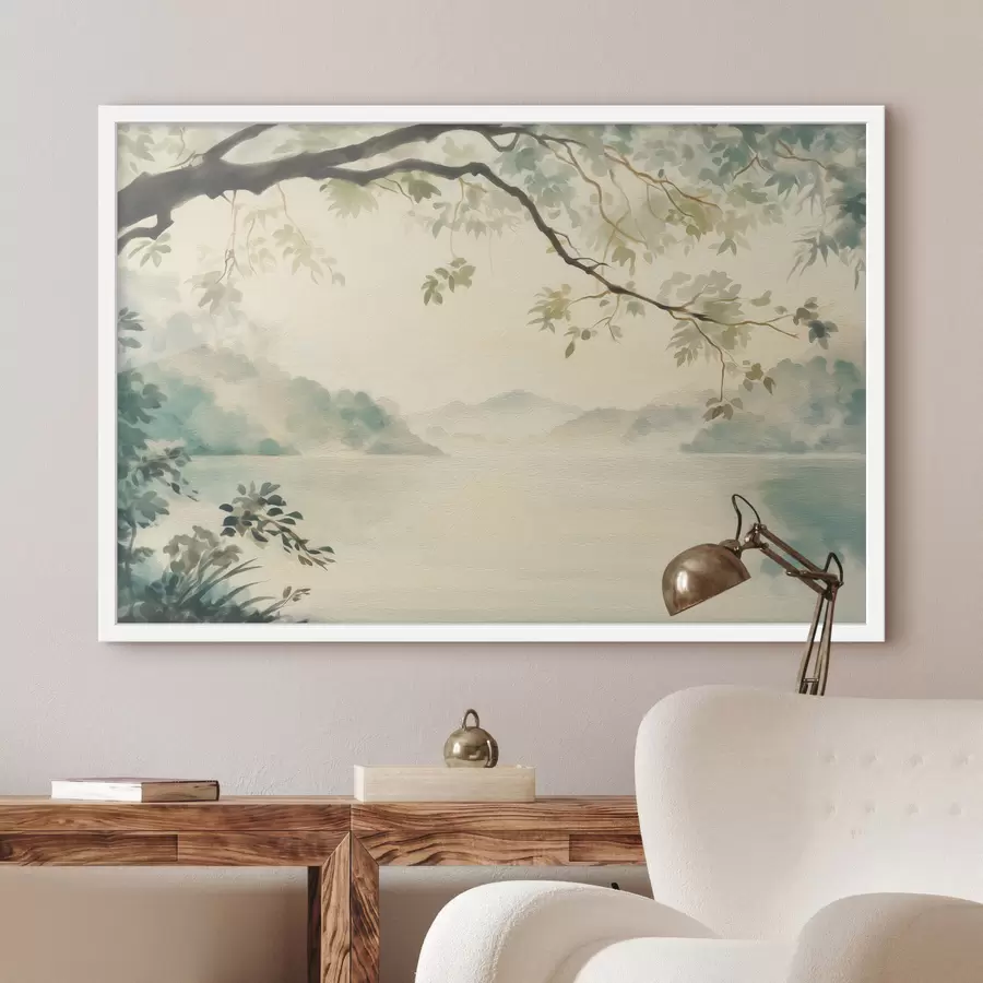 Papier peint Un lac entouré de verdure f50678