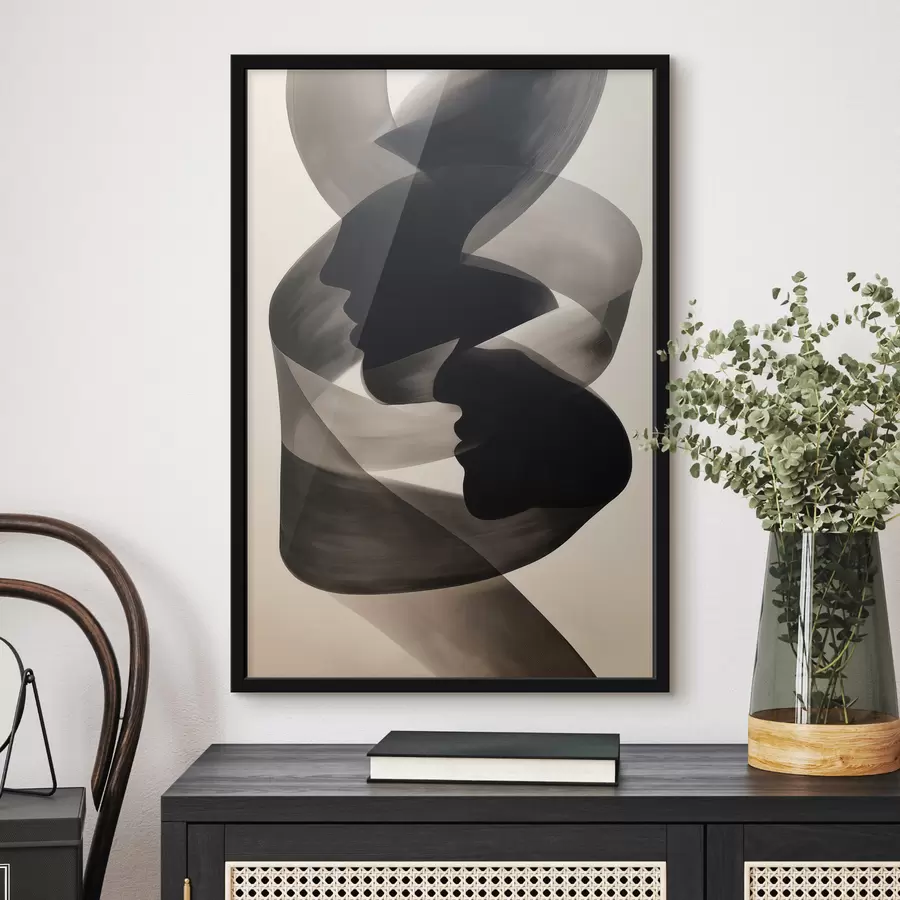 Papier peint Visages aux silhouettes abstraites f50697