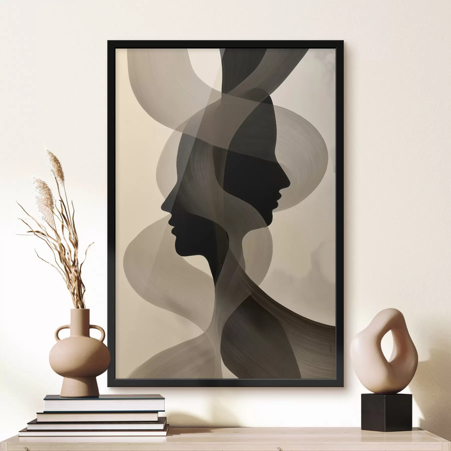 Papier peint Visages aux silhouettes abstraites f50698