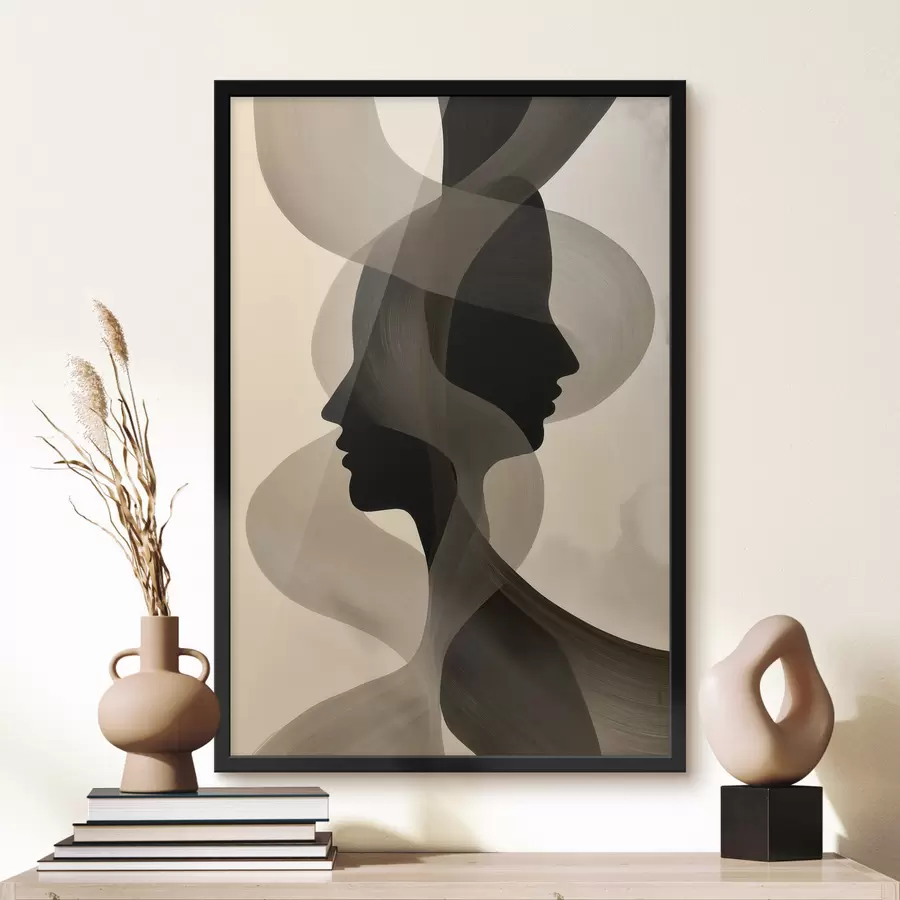 Papier peint Visages aux silhouettes abstraites f50698