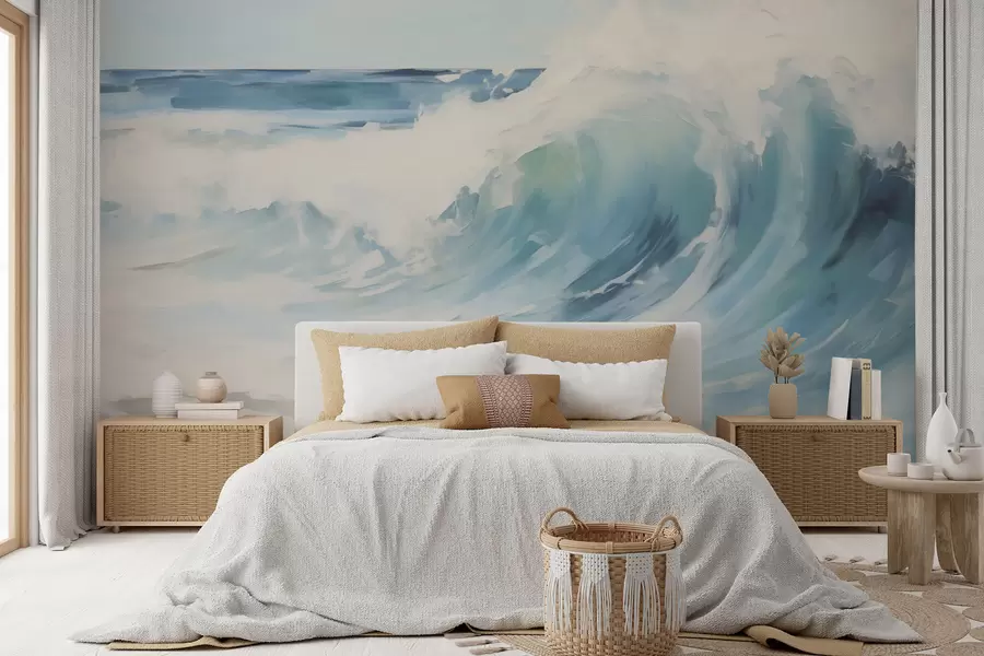 Papier peint Vagues, imitation de peinture w05899