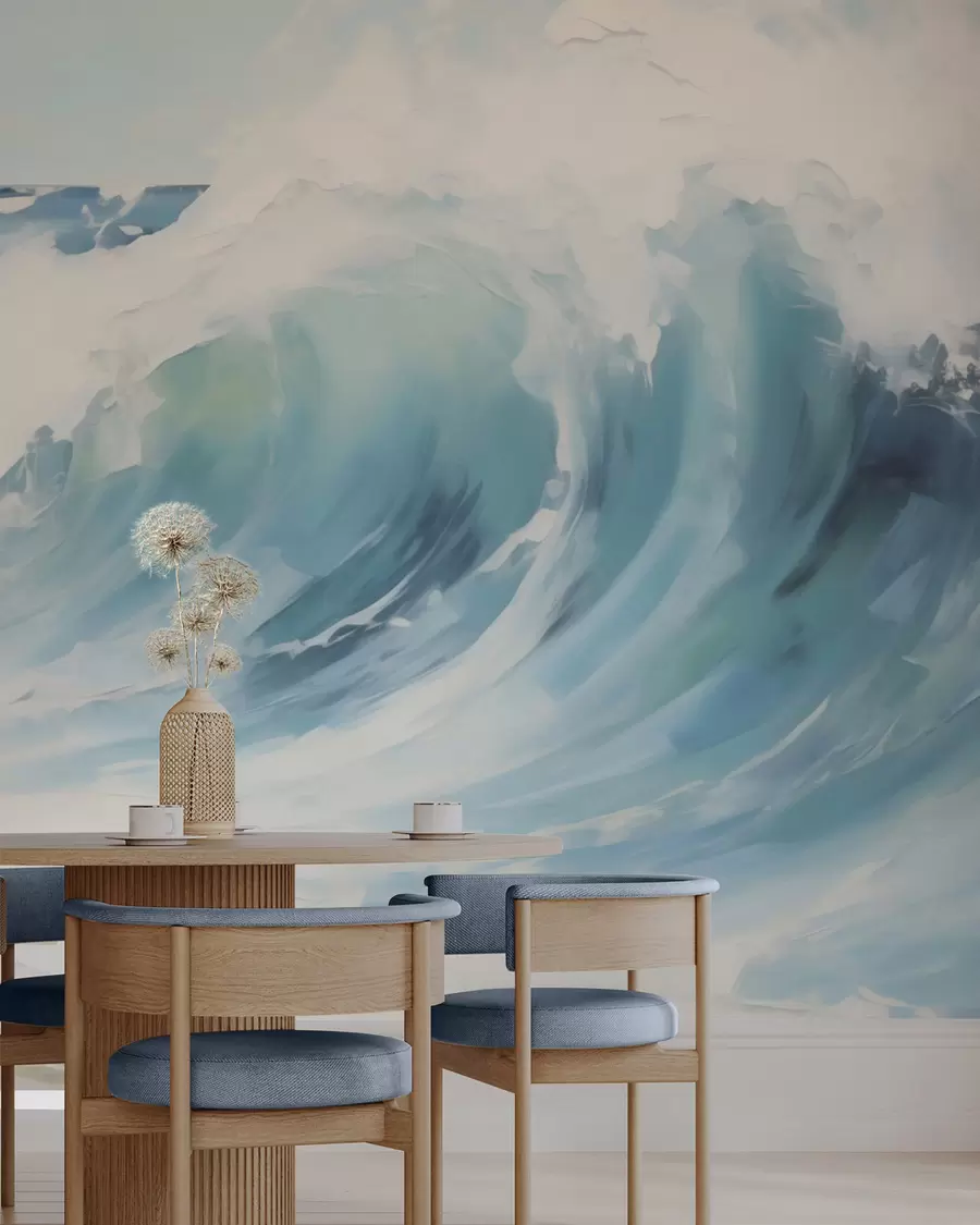 Papier peint Vagues, imitation de peinture w05899
