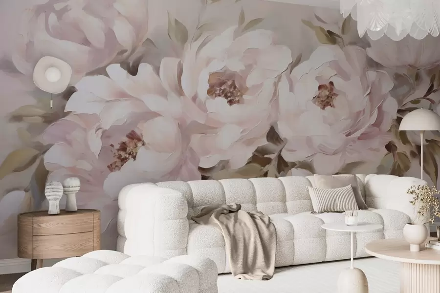 Papier peint Pivoines abstraites, peinture de style abstrait w05901
