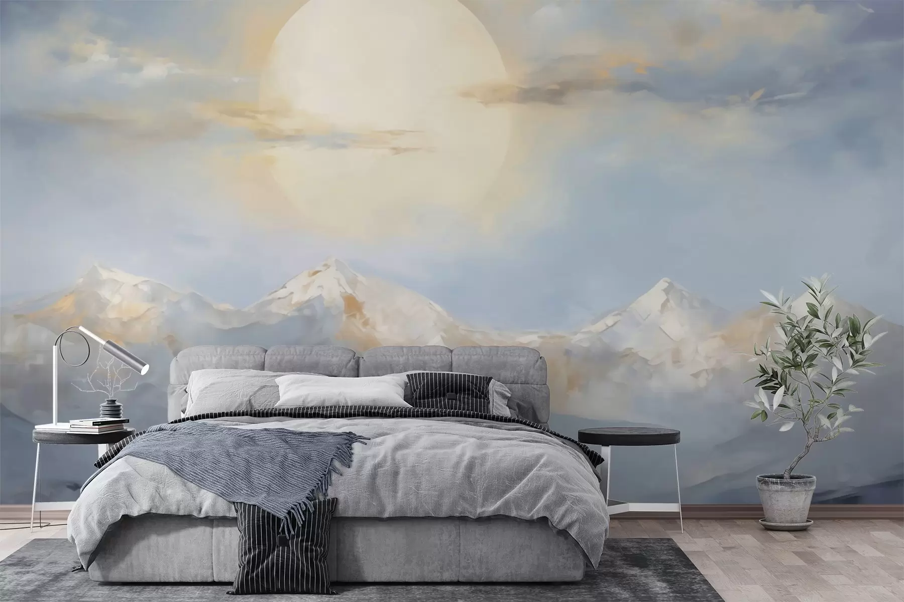 Papier peint Montagnes abstraites, imitation d'un tableau w05903