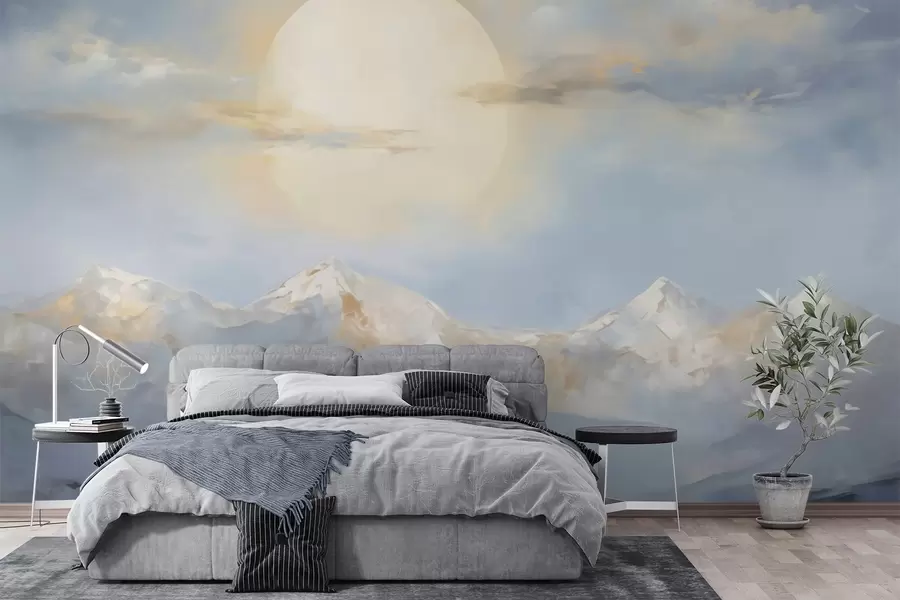 Papier peint Montagnes abstraites, imitation d'un tableau w05903