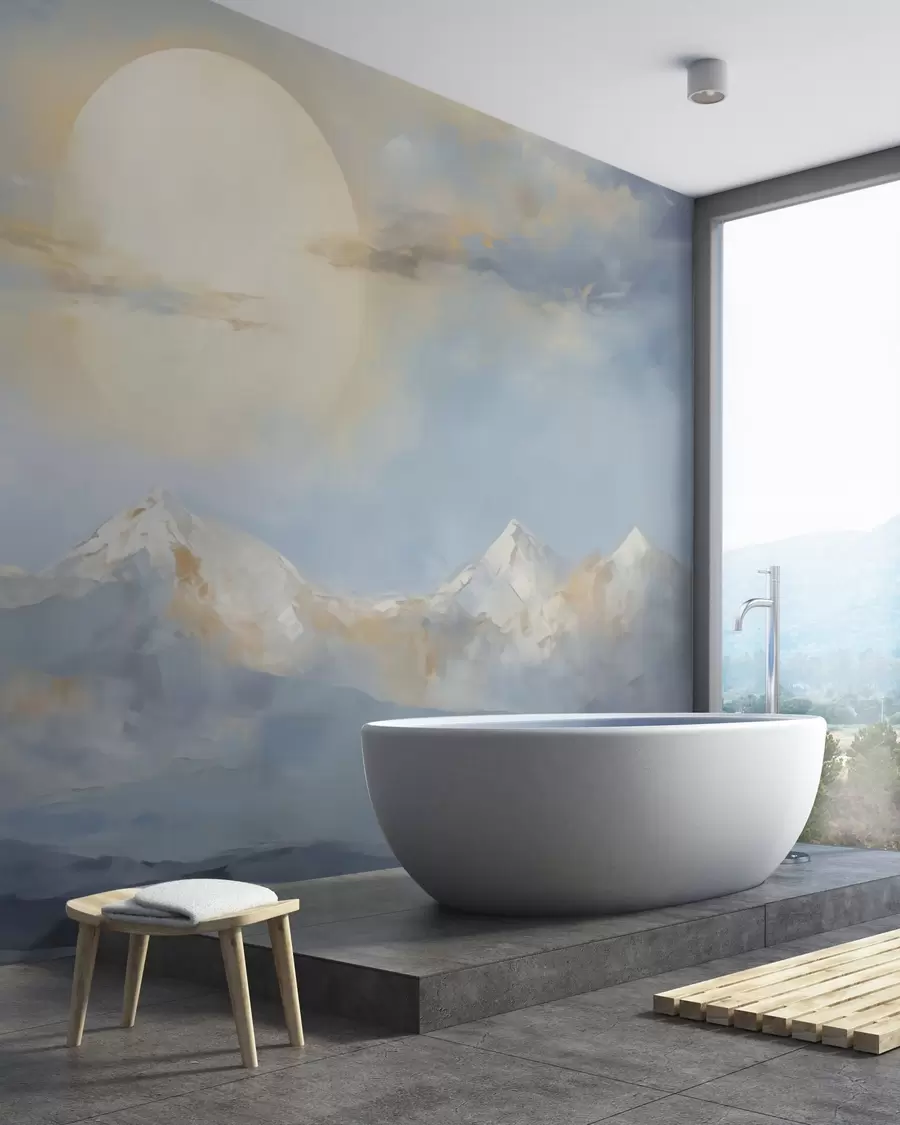 Papier peint Montagnes abstraites, imitation d'un tableau w05903