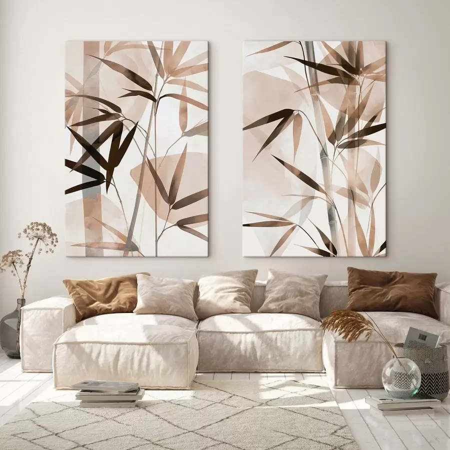 Tableau Feuilles de bambou stylisées m30953