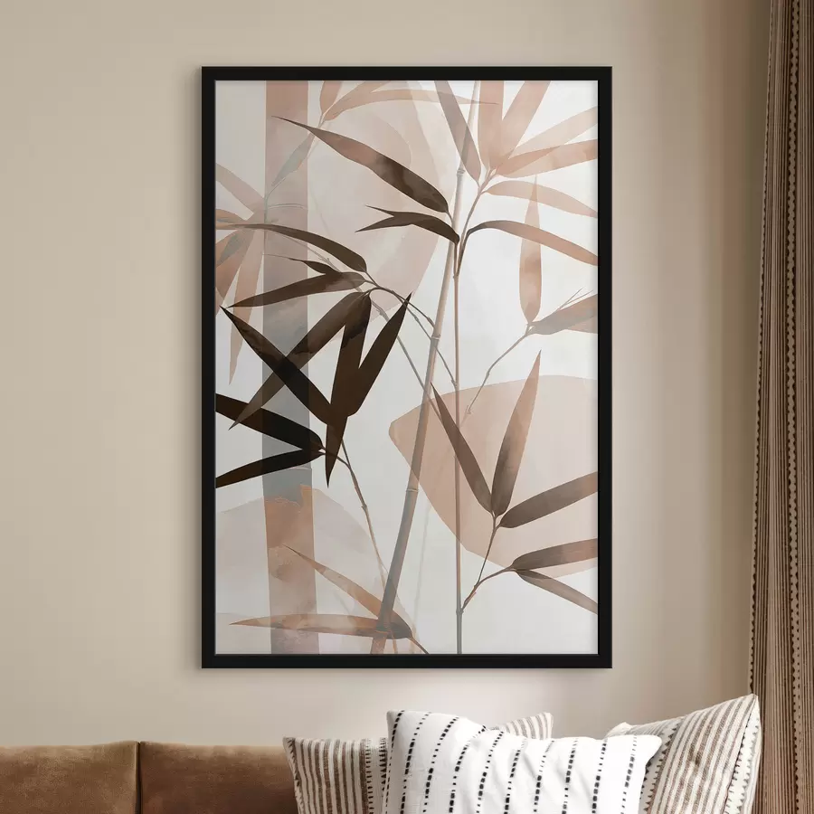 Papier peint Feuilles de bambou stylisées f50574