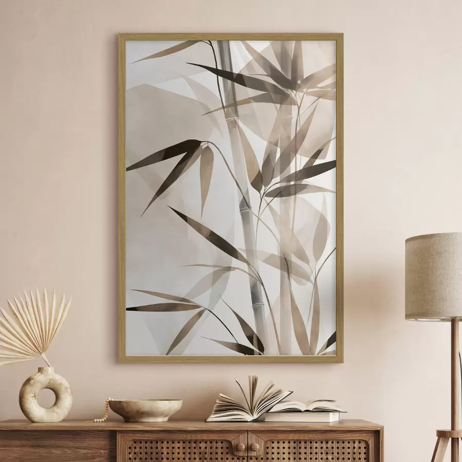 Papier peint Feuilles de bambou stylisées f50575