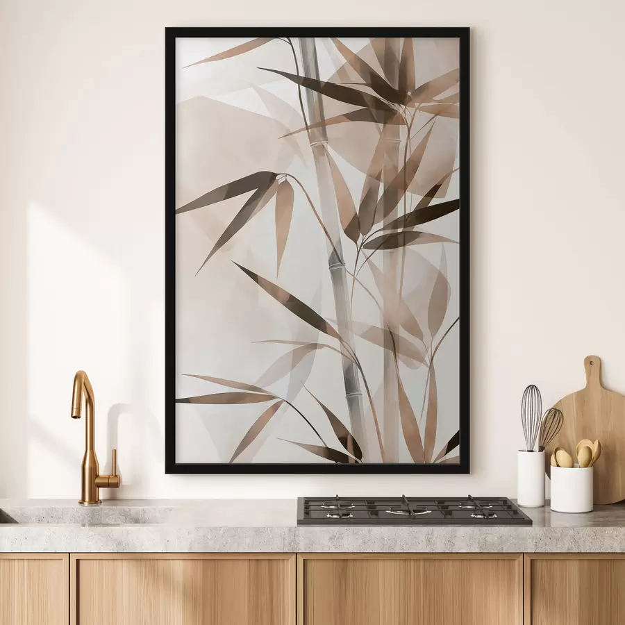 Papier peint Feuilles de bambou stylisées f50575
