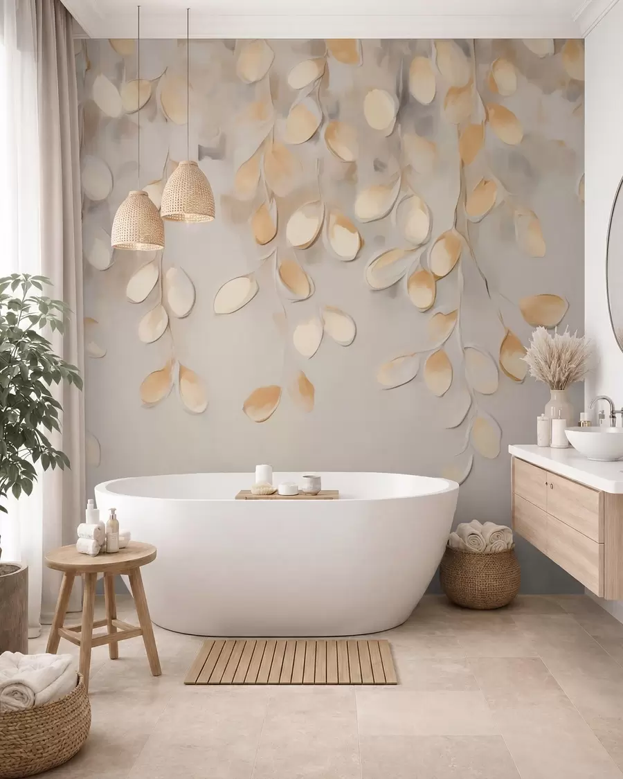 Papier peint Feuilles suspendues abstraites w05900