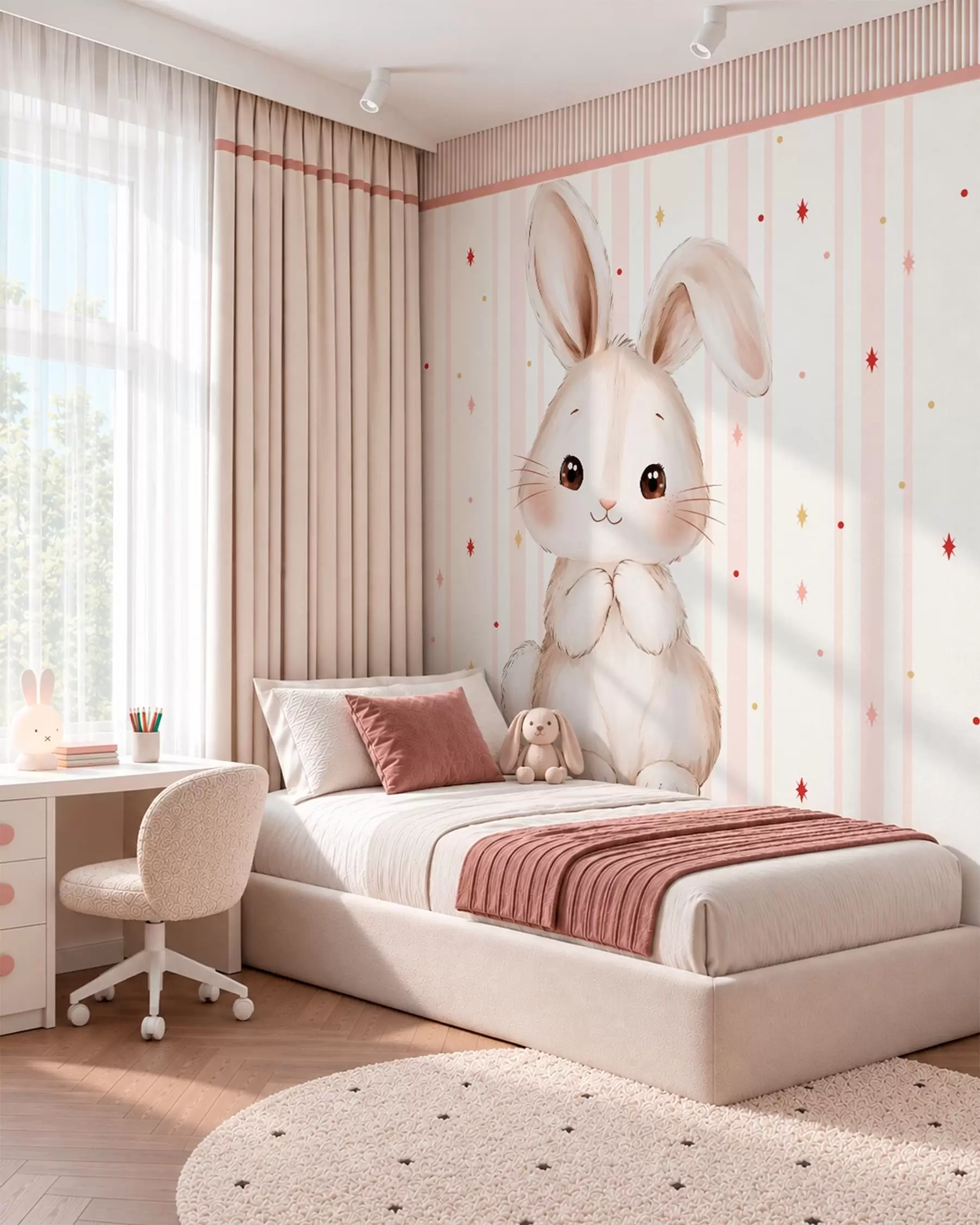 Papier peint Petit lapin sous les étoiles w05920