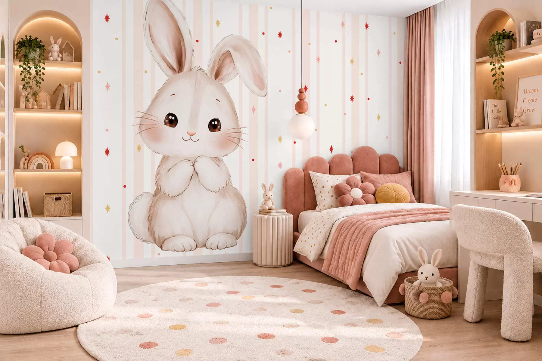 Papier peint Petit lapin sous les étoiles w05920