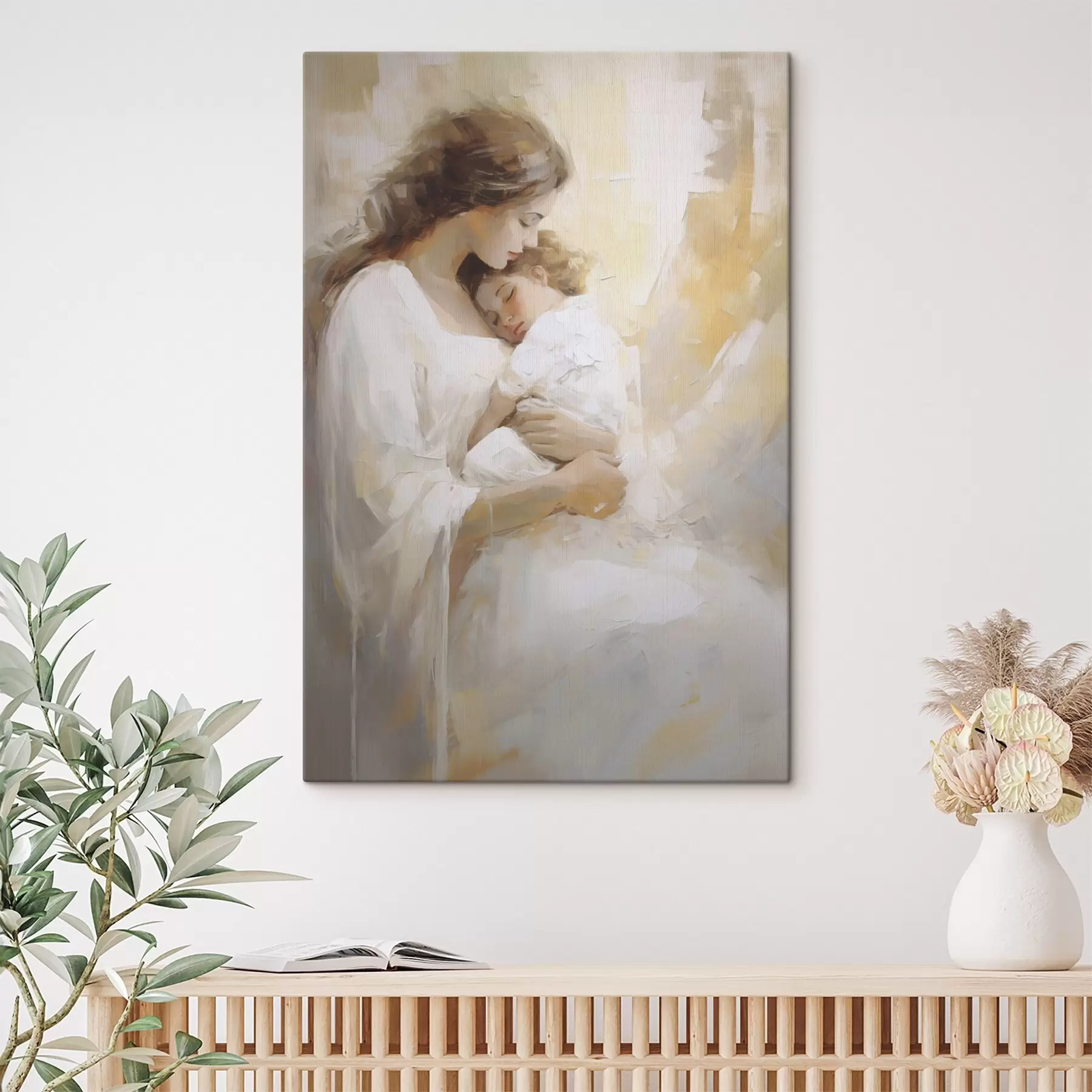 Tableau Jeune femme avec un enfant, reproduction d'un tableau s50674