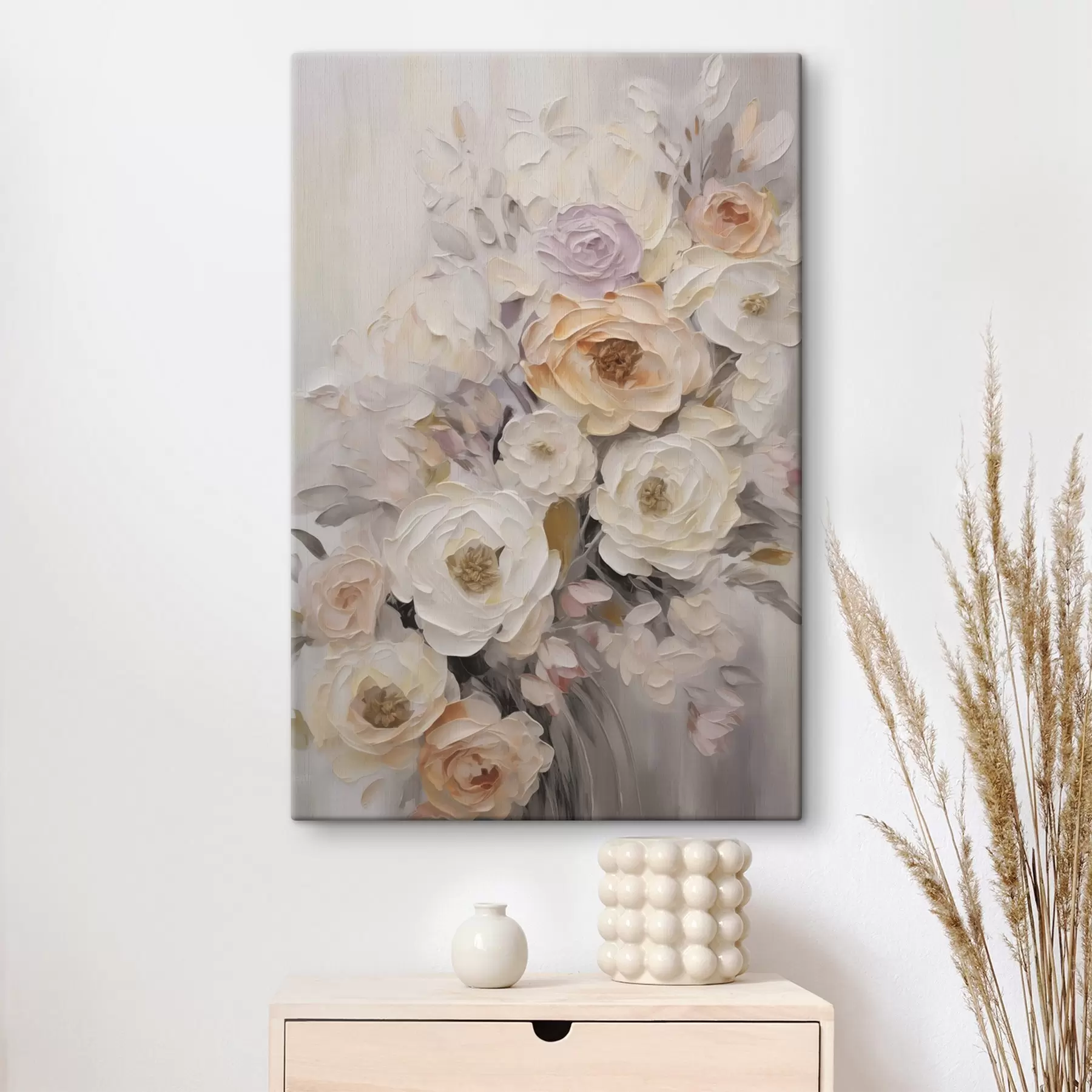 Tableau Roses abstraites, reproduction d'un tableau s50766