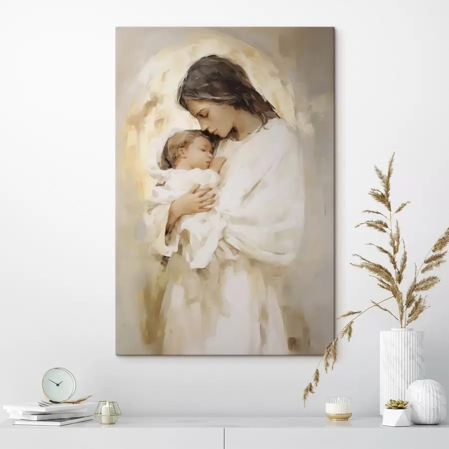 Tableau Femme avec un enfant, reproduction d'un tableau s50675