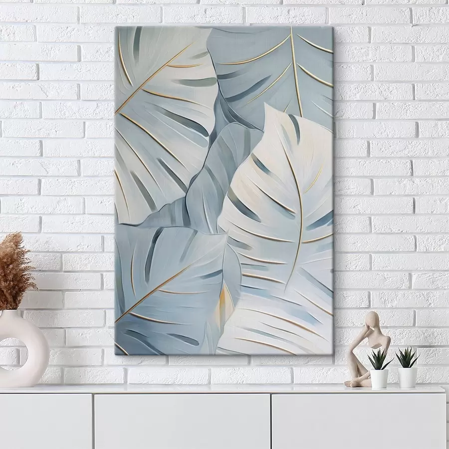 Tableau Feuilles tropicales abstraites, imitation peinture s50767