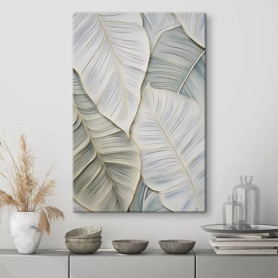 Tableau Feuilles abstraites, imitation de peinture s50768