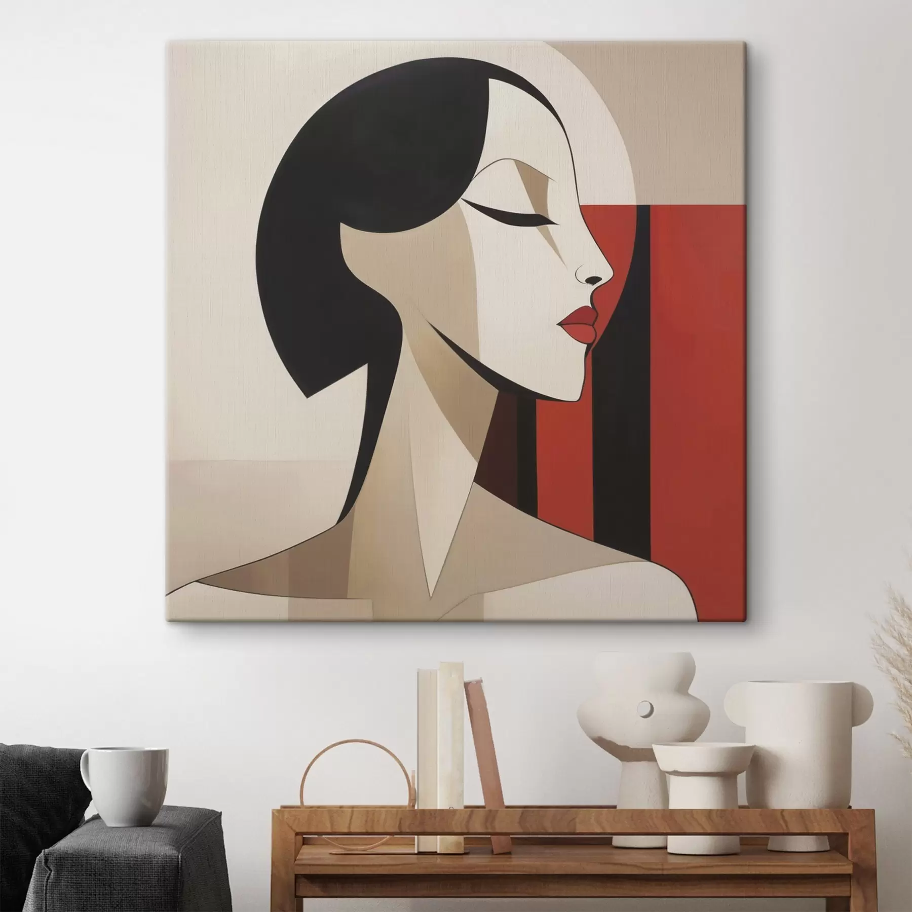 Tableau Une femme les yeux fermés s50781