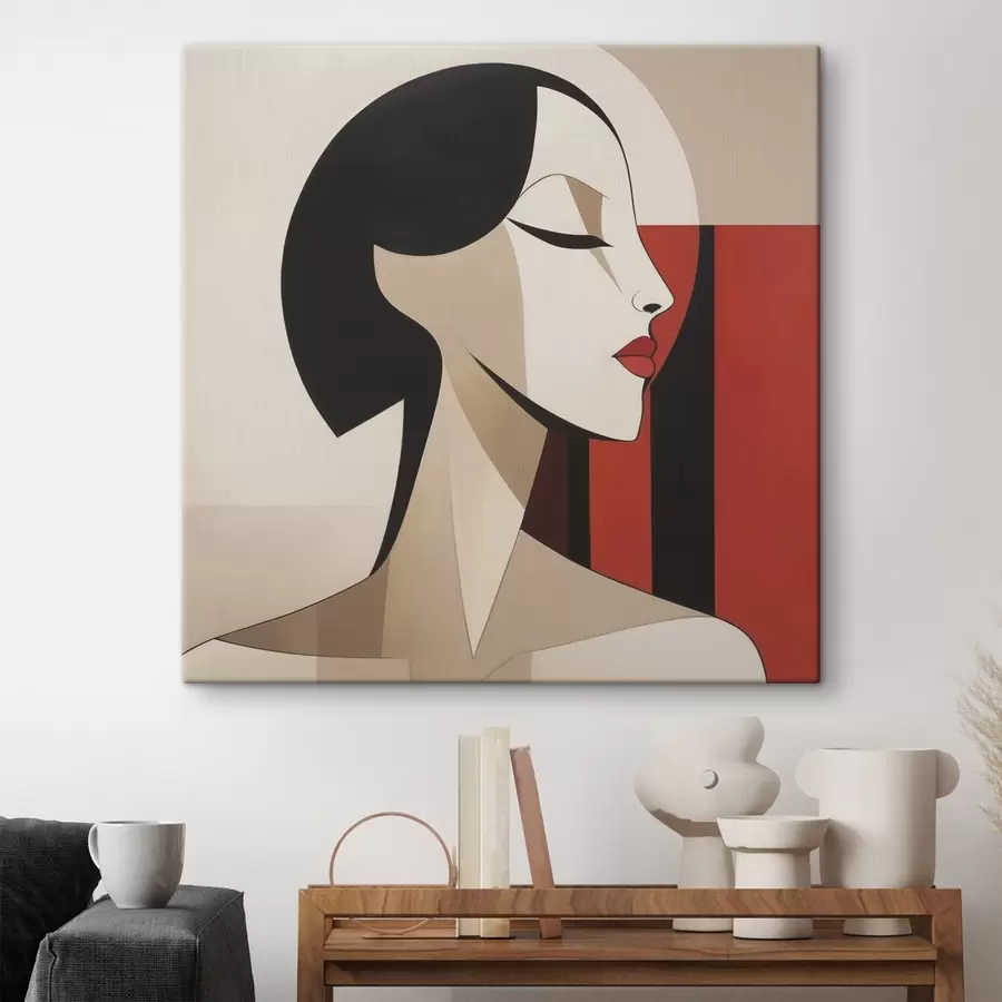 Tableau Une femme les yeux fermés s50781