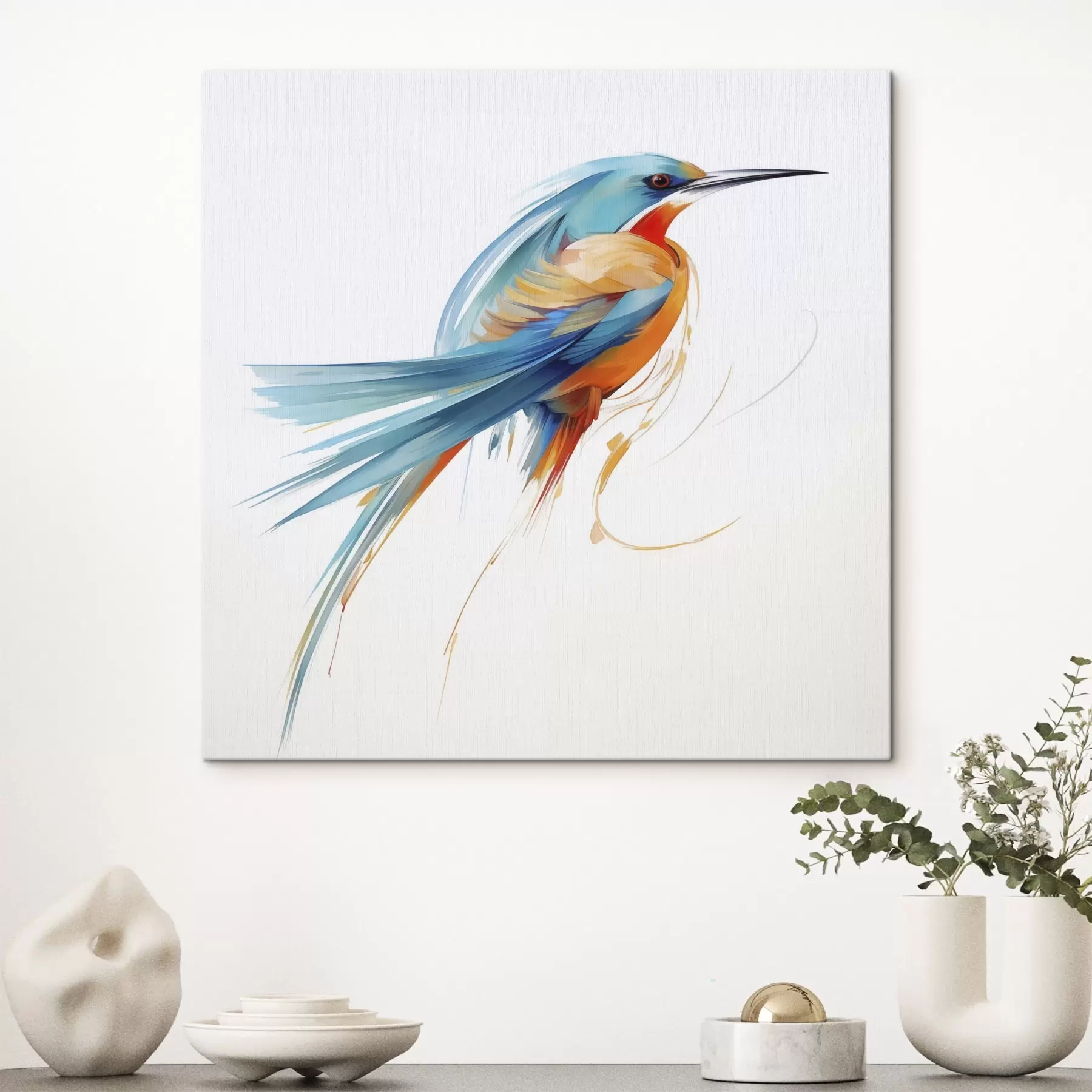 Tableau Oiseau abstrait, reproduction d'un tableau s50782
