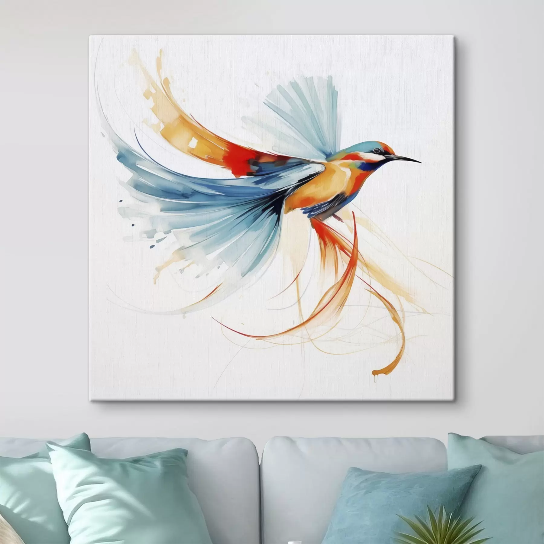 Tableau Oiseau abstrait, reproduction d'un tableau s50783