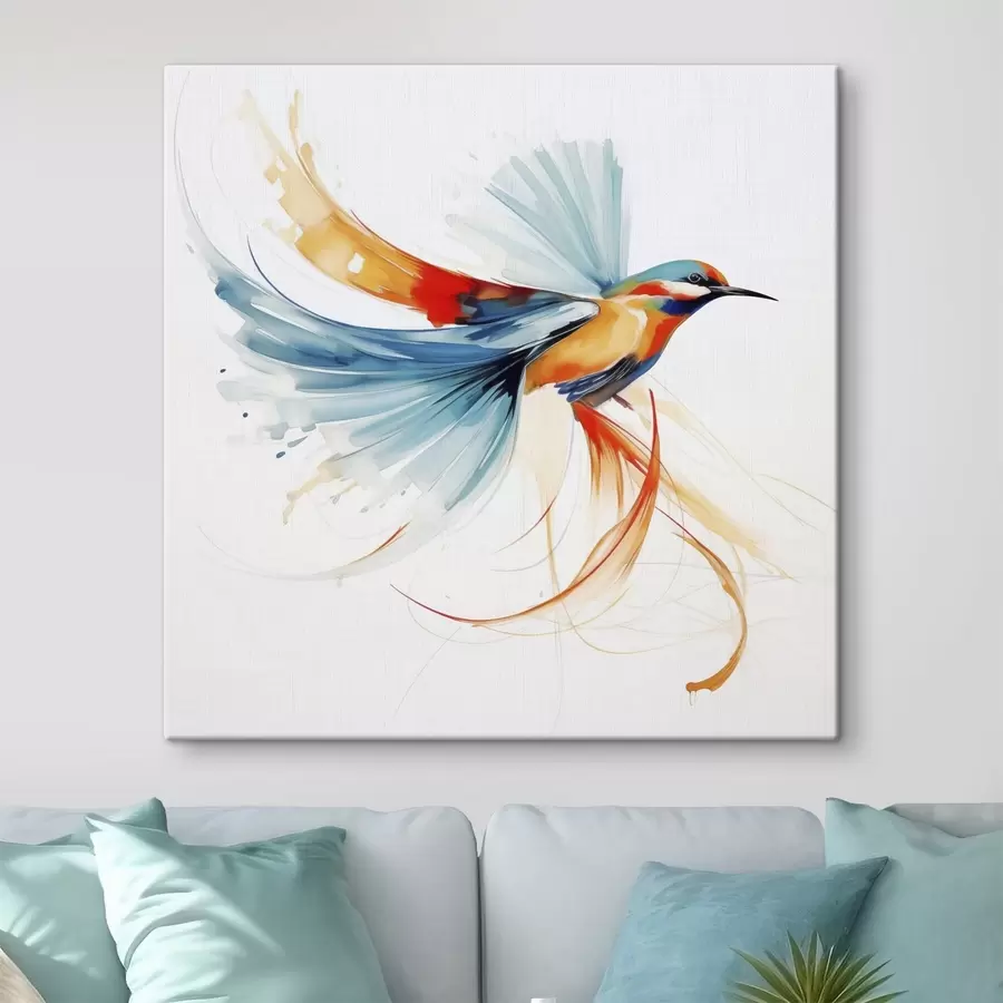 Tableau Oiseau abstrait, reproduction d'un tableau s50783