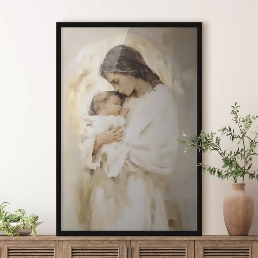 Papier peint Femme avec un enfant, reproduction d'un tableau f50675