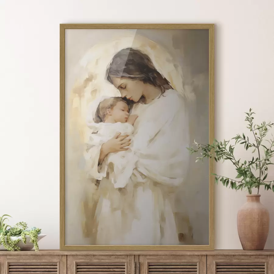 Papier peint Femme avec un enfant, reproduction d'un tableau f50675