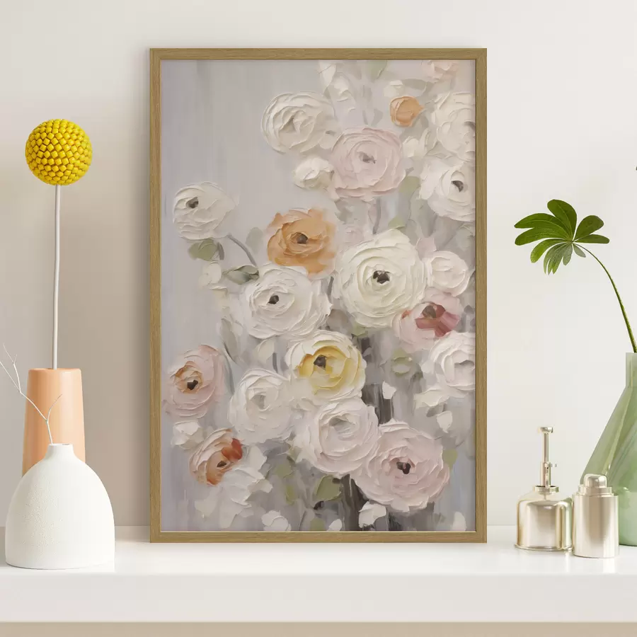 Papier peint Fleurs abstraites, reproduction d'un tableau f50765