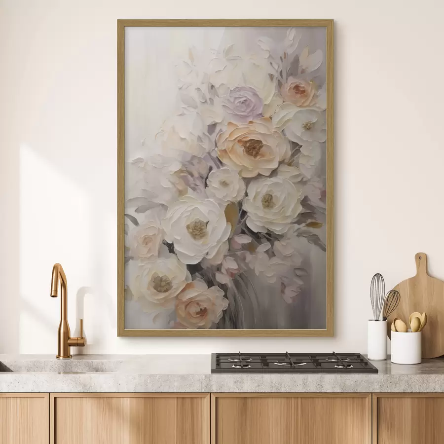 Papier peint Roses abstraites, reproduction d'un tableau f50766