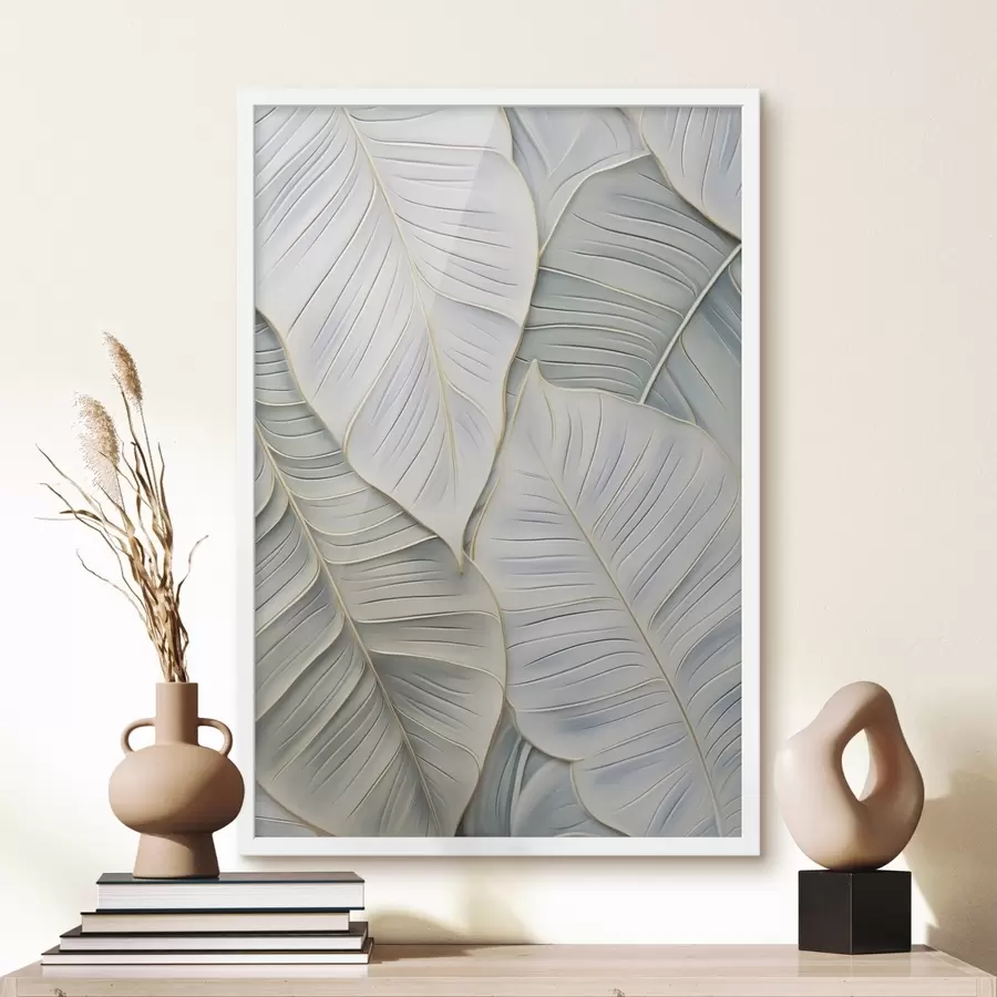 Papier peint Feuilles abstraites, imitation de peinture f50768