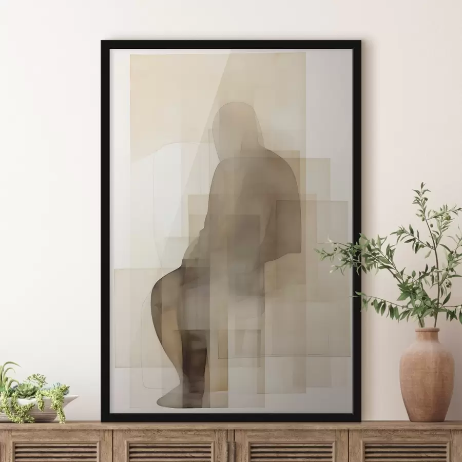 Papier peint Figure assise abstraite, peinture d'imitation f50769