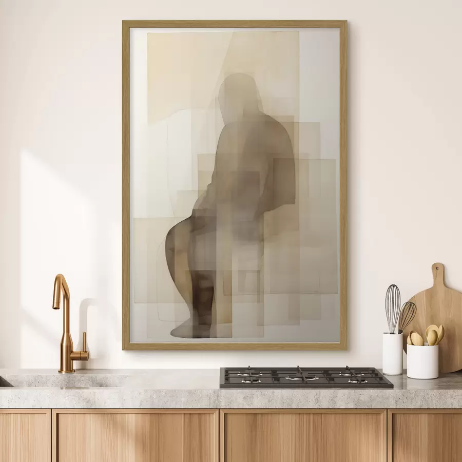 Papier peint Figure assise abstraite, peinture d'imitation f50769