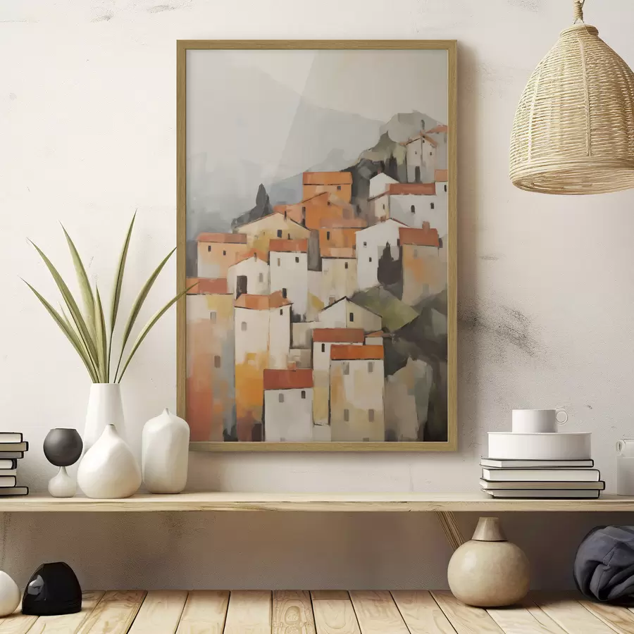 Papier peint Maisons, peinture d'imitation f50772