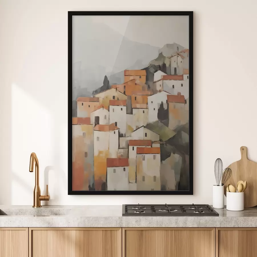 Papier peint Maisons, peinture d'imitation f50772
