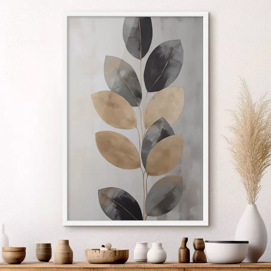 Papier peint Feuilles, peinture d'imitation f50778