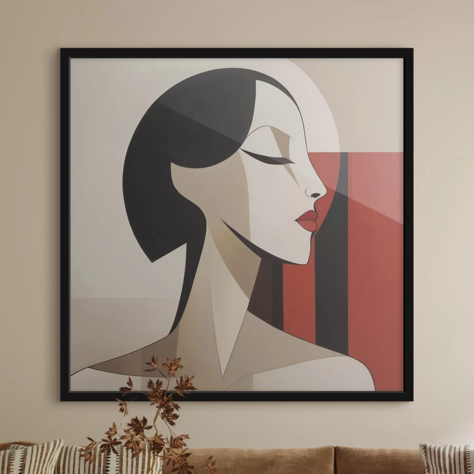 Papier peint Une femme les yeux fermés f50781